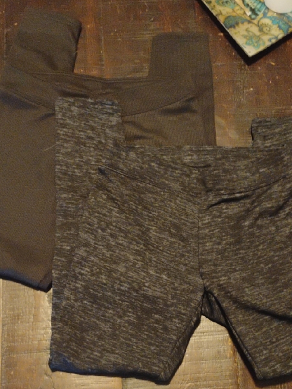 Faded Glory Leggings Black Ribbed, White And Blk Soft Long Pants Duo- Wm medium